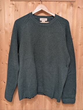 J. Crew Wool Forest Green Crewneck Sweater
